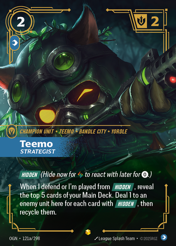 Teemo - Strategist (Alternate Art) OGN-121A - Riftbound Alternate Art, English reference artwork