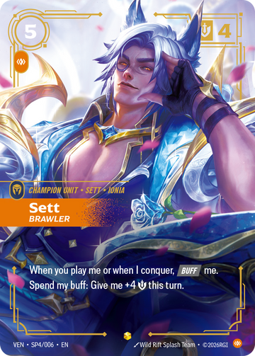 Sett, Brawler VEN-SP4 - Riftbound Crystal Rose, English reference artwork