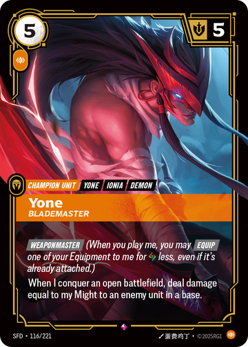 Yone, Blademaster SFD-116 - Riftbound Standard Art, English reference artwork