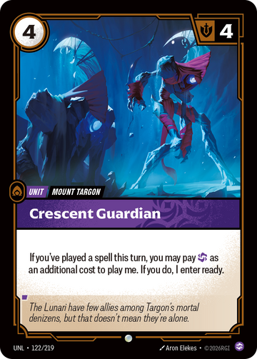 Crescent Guardian UNL-122 - Riftbound Standard Art, English reference artwork