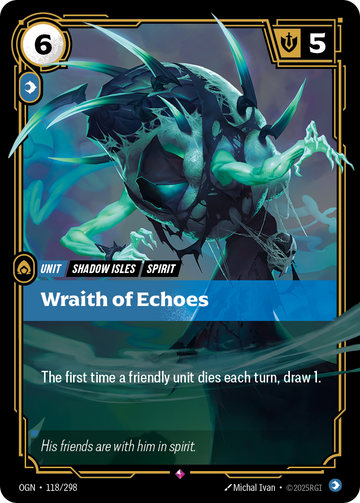 Wraith of Echoes OGN-118 - Riftbound Standard Art, English reference artwork