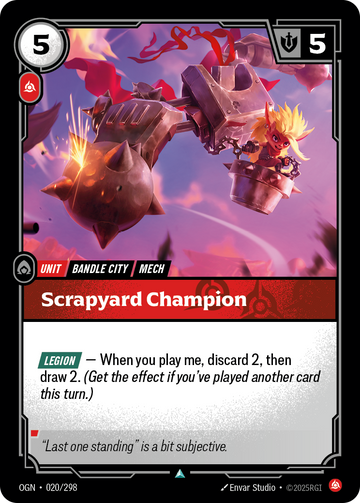 Scrapyard Champion OGN-020 - Riftbound Standard Art, English reference artwork