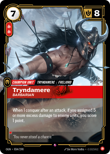 Tryndamere - Barbarian OGN-034 - Riftbound Standard Art, English reference artwork