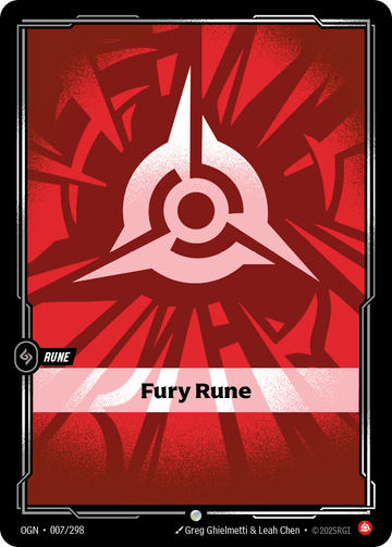 Fury Rune OGN-007 - Riftbound Standard Art, English reference artwork
