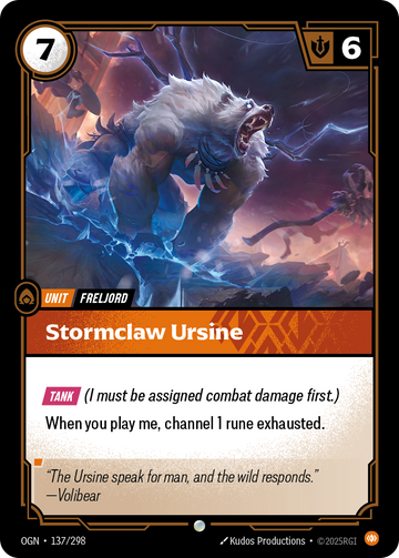 Stormclaw Ursine OGN-137 - Riftbound Standard Art, English reference artwork
