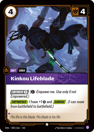 Kinkou Lifeblade VEN-093 - Riftbound Standard Art, English reference artwork