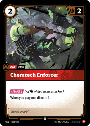 Chemtech Enforcer OGN-003 - Riftbound Standard Art, English reference artwork