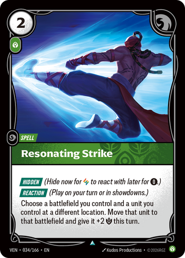 Resonating Strike VEN-034 - Riftbound Standard Art, English reference artwork