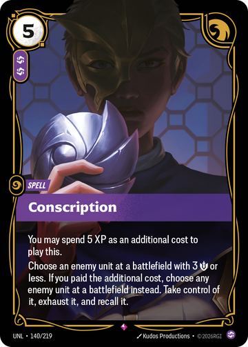 Conscription UNL-140 - Riftbound Standard Art, English reference artwork