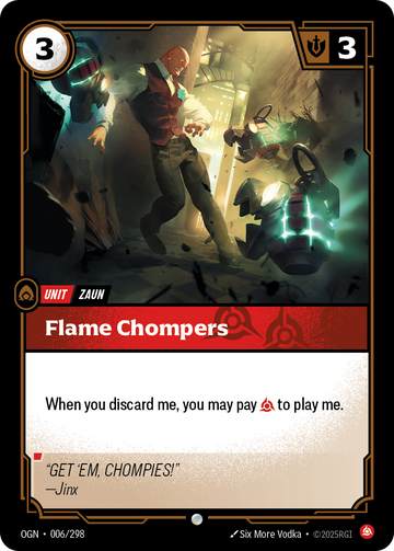 Flame Chompers OGN-006 - Riftbound Standard Art, English reference artwork