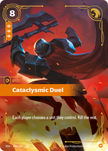 Cataclysmic Duel VEN-090 - Riftbound Standard Art, English reference artwork