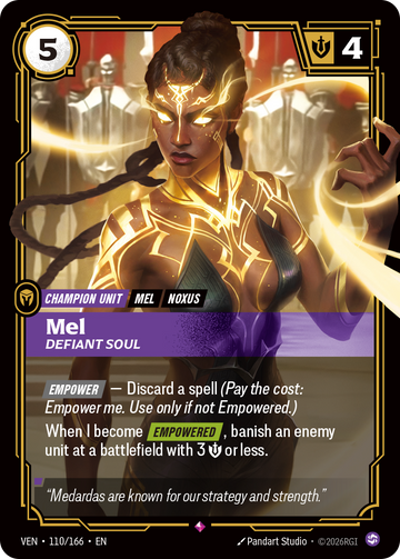 Mel, Defiant Soul VEN-110 - Riftbound Standard Art, English reference artwork