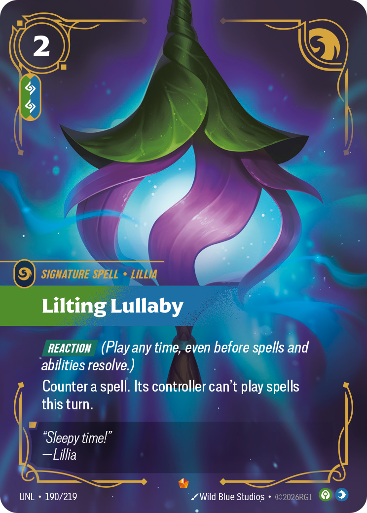 Lilting Lullaby UNL-190 - Riftbound Standard Art, English reference artwork