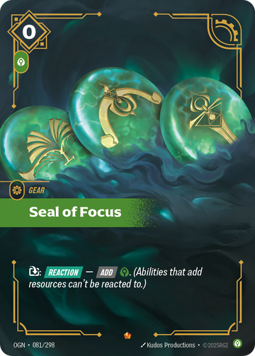 Seal of Focus OGN-081 - Riftbound Standard Art, English reference artwork