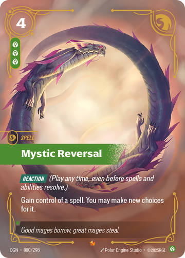 Mystic Reversal OGN-080 - Riftbound Standard Art, English reference artwork