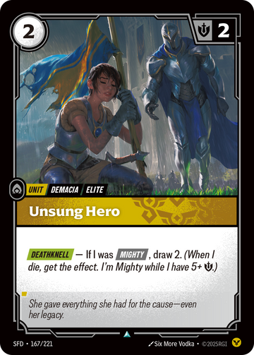 Unsung Hero SFD-167 - Riftbound Standard Art, English reference artwork