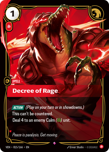 Decree of Rage VEN-015 - Riftbound Standard Art, English reference artwork