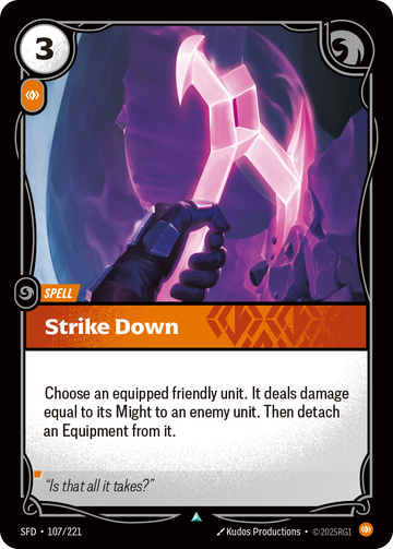 Strike Down SFD-107 - Riftbound Standard Art, English reference artwork