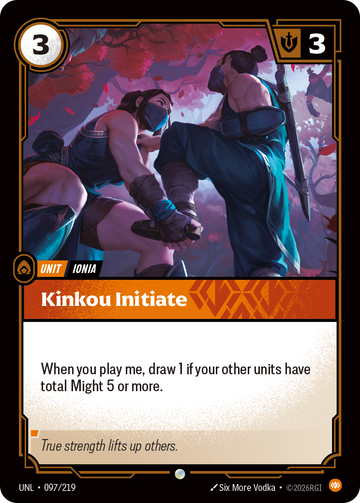 Kinkou Initiate UNL-097 - Riftbound Standard Art, English reference artwork