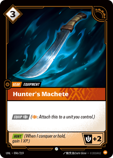 Hunter's Machete UNL-096 - Riftbound Standard Art, English reference artwork