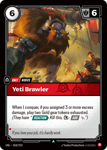Yeti Brawler UNL-018 - Riftbound Standard Art, English reference artwork