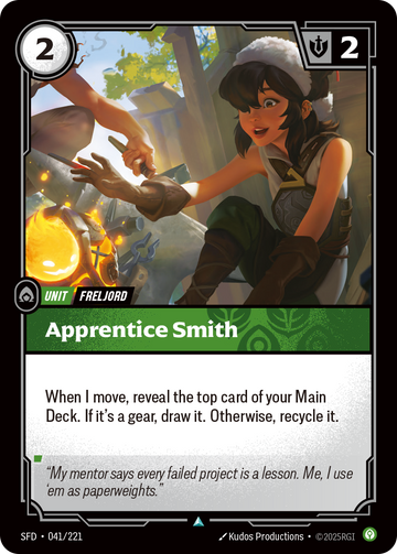 Apprentice Smith SFD-041 - Riftbound Standard Art, English reference artwork