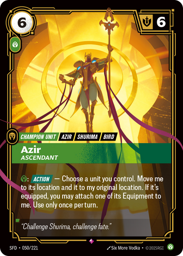 Azir, Ascendant SFD-050 - Riftbound Standard Art, English reference artwork