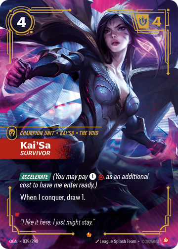 Kai'Sa - Survivor OGN-039 - Riftbound Standard Art, English reference artwork