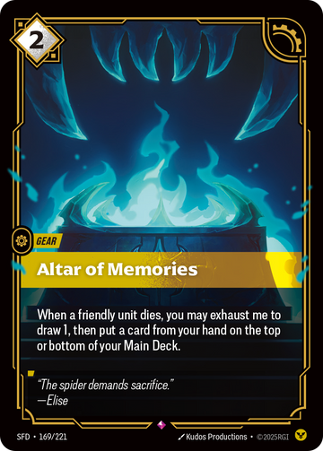 Altar of Memories SFD-169 - Riftbound Standard Art, English reference artwork