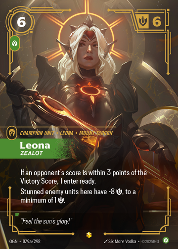 Leona - Zealot (Alternate Art) OGN-079A - Riftbound Alternate Art, English reference artwork