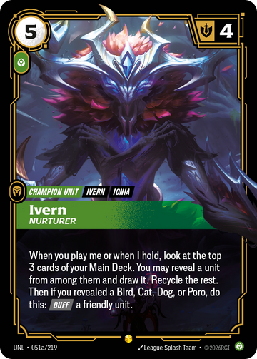 Ivern, Nurturer (Alternate Art) UNL-051A - Riftbound Alternate Art, English reference artwork