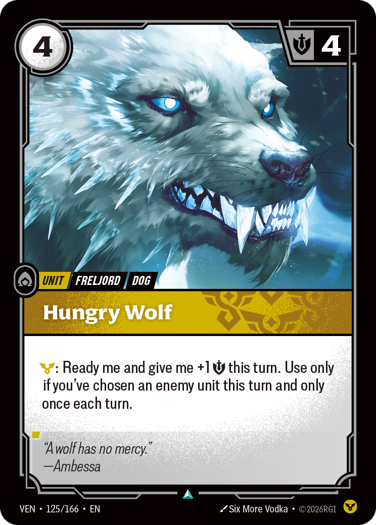 Hungry Wolf VEN-125 - Riftbound Standard Art, English reference artwork