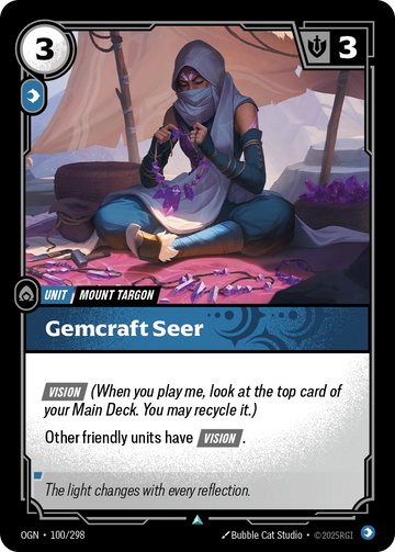 Gemcraft Seer OGN-100 - Riftbound Standard Art, English reference artwork