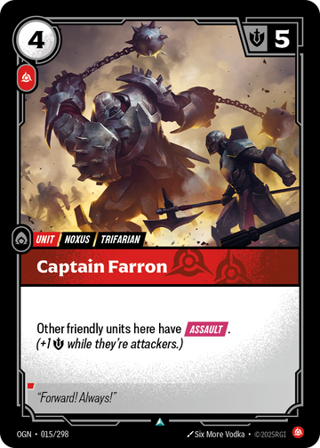 Captain Farron OGN-015 - Riftbound Standard Art, English reference artwork