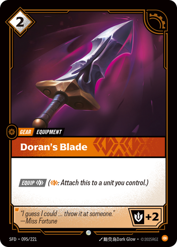Doran's Blade SFD-095 - Riftbound Standard Art, English reference artwork