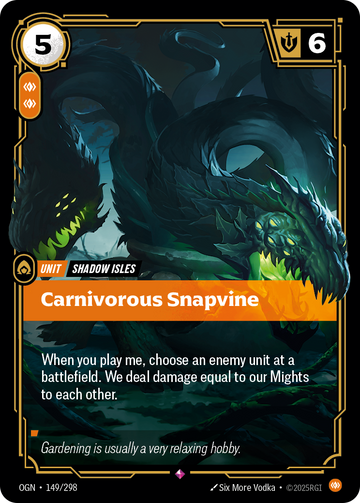 Carnivorous Snapvine OGN-149 - Riftbound Standard Art, English reference artwork
