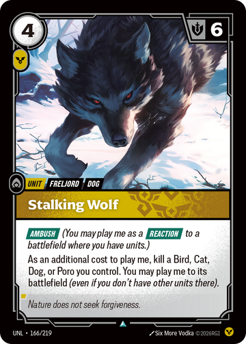Stalking Wolf UNL-166 - Riftbound Standard Art, English reference artwork