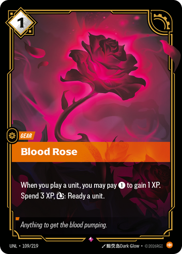 Blood Rose UNL-109 - Riftbound Standard Art, English reference artwork