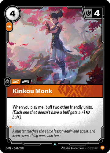 Kinkou Monk OGN-141 - Riftbound Standard Art, English reference artwork