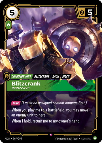 Blitzcrank - Impassive OGN-067 - Riftbound Standard Art, English reference artwork