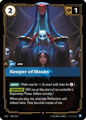 Keeper of Masks UNL-081 - Riftbound Standard Art, English reference artwork