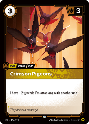 Crimson Pigeons UNL-154 - Riftbound Standard Art, English reference artwork