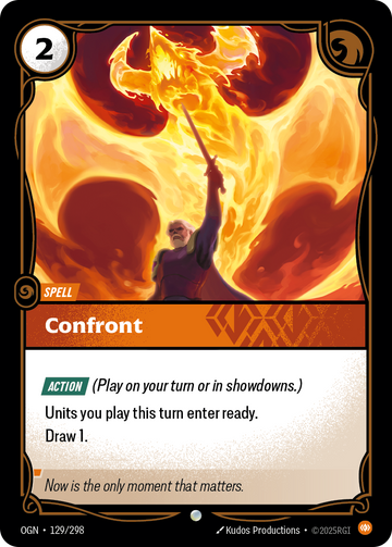 Confront OGN-129 - Riftbound Standard Art, English reference artwork