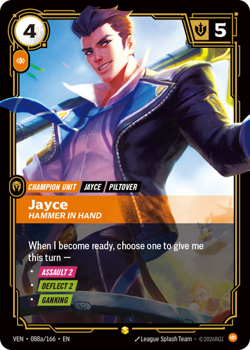 Jayce, Hammer in Hand (Alternate Art) VEN-088A - Riftbound Alternate Art, English reference artwork