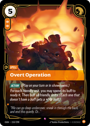 Overt Operation OGN-153 - Riftbound Standard Art, English reference artwork