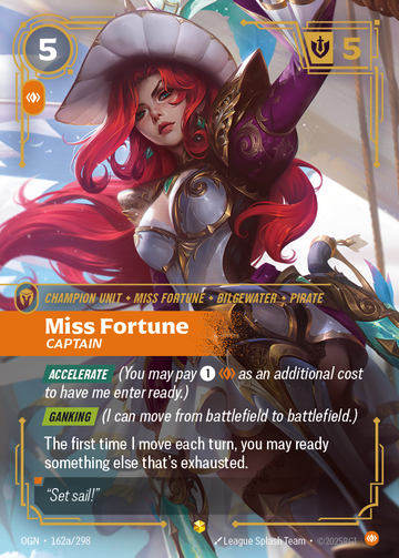 Miss Fortune - Captain (Alternate Art) OGN-162A - Riftbound Alternate Art, English reference artwork