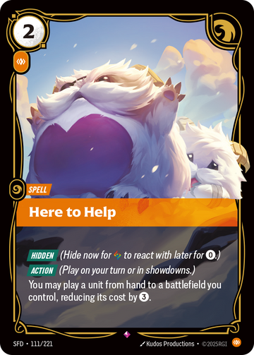 Here to Help SFD-111 - Riftbound Standard Art, English reference artwork