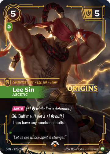 Lee Sin - Ascetic OGN-078 - Riftbound Standard Art, English reference artwork