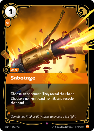 Sabotage OGN-156 - Riftbound Standard Art, English reference artwork