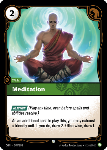 Meditation OGN-048 - Riftbound Standard Art, English reference artwork